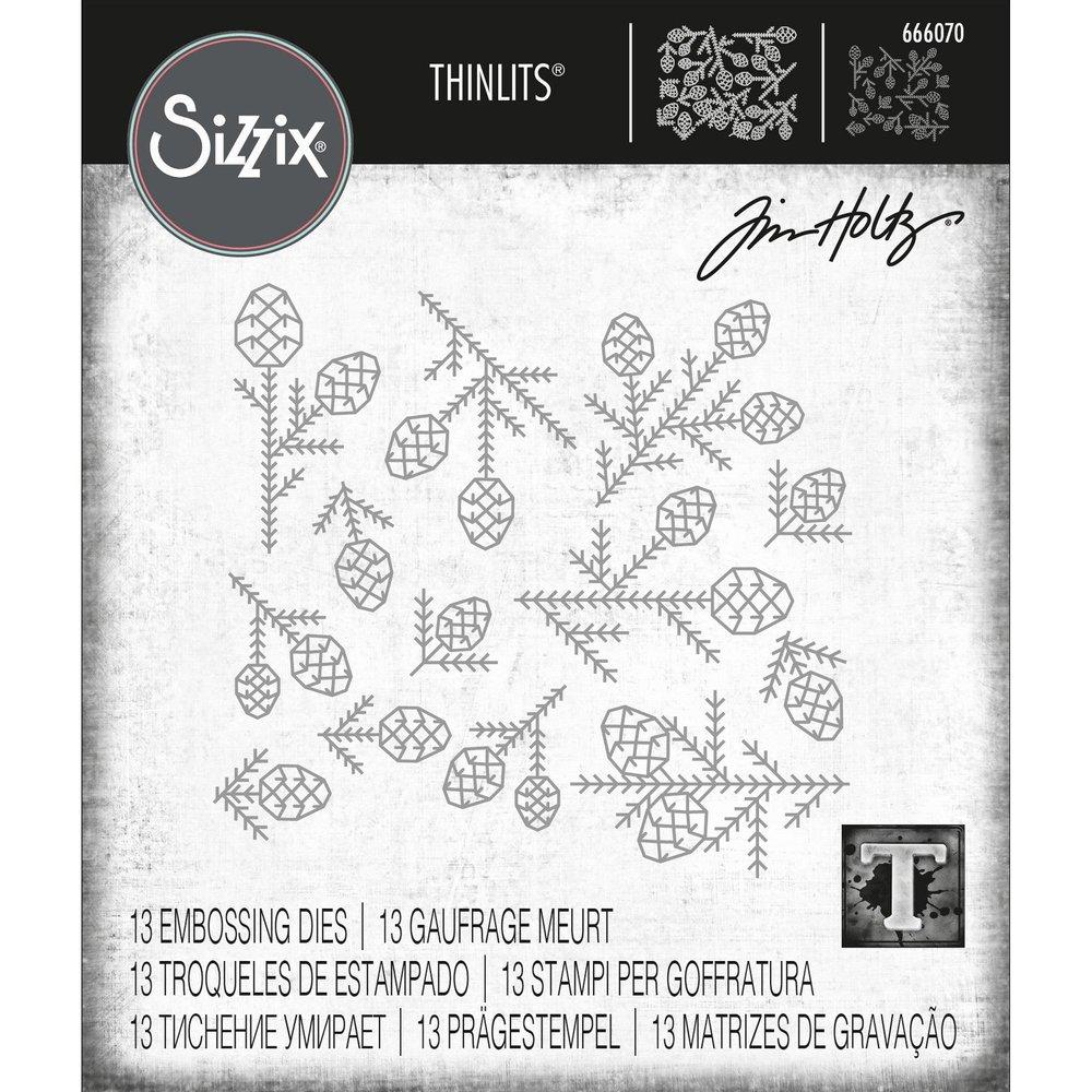 Tim Holtz Thinlits Dies 13PK Pine Patterns #666070