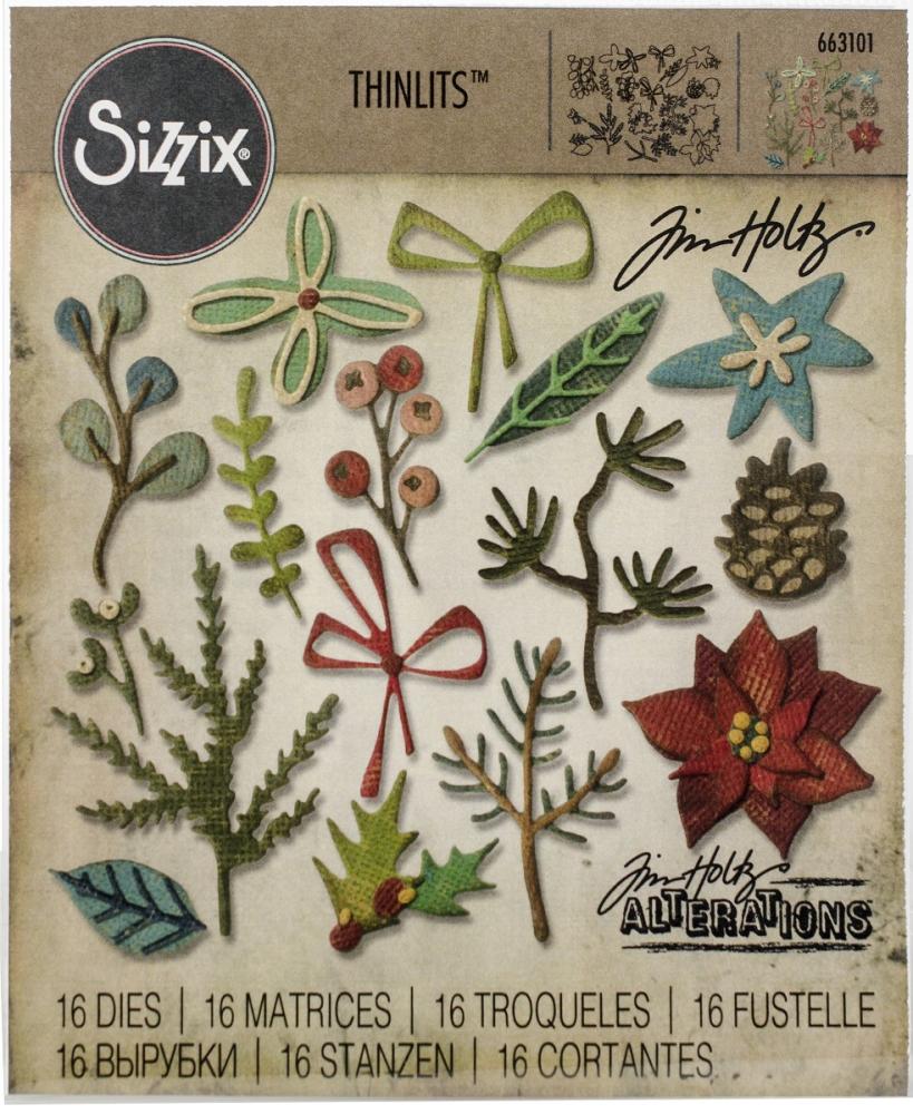 Tim Holtz Thinlits Dies 16Pk Funky Festive 663101