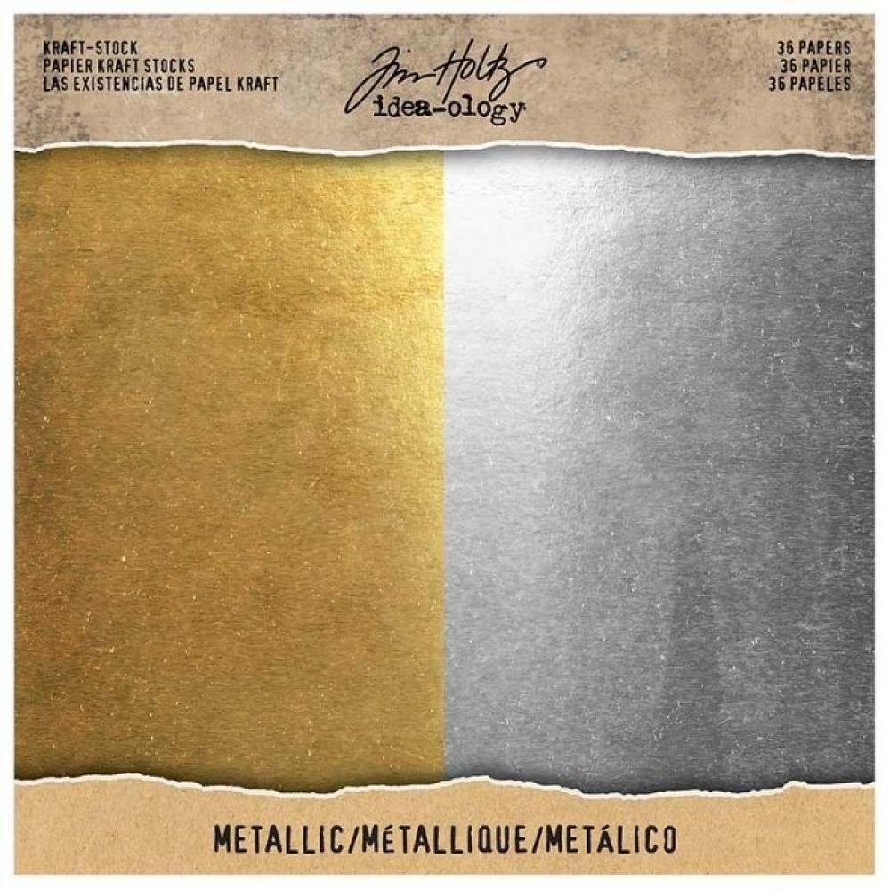 Tim Holtz Idea-Ology 8x8 Kraft-Stock Metallic #TH93586