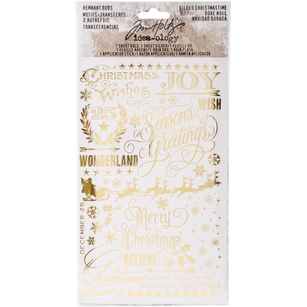 Tim Holtz Idea-Ology Rub-Ons Gilded Christmas TH93636