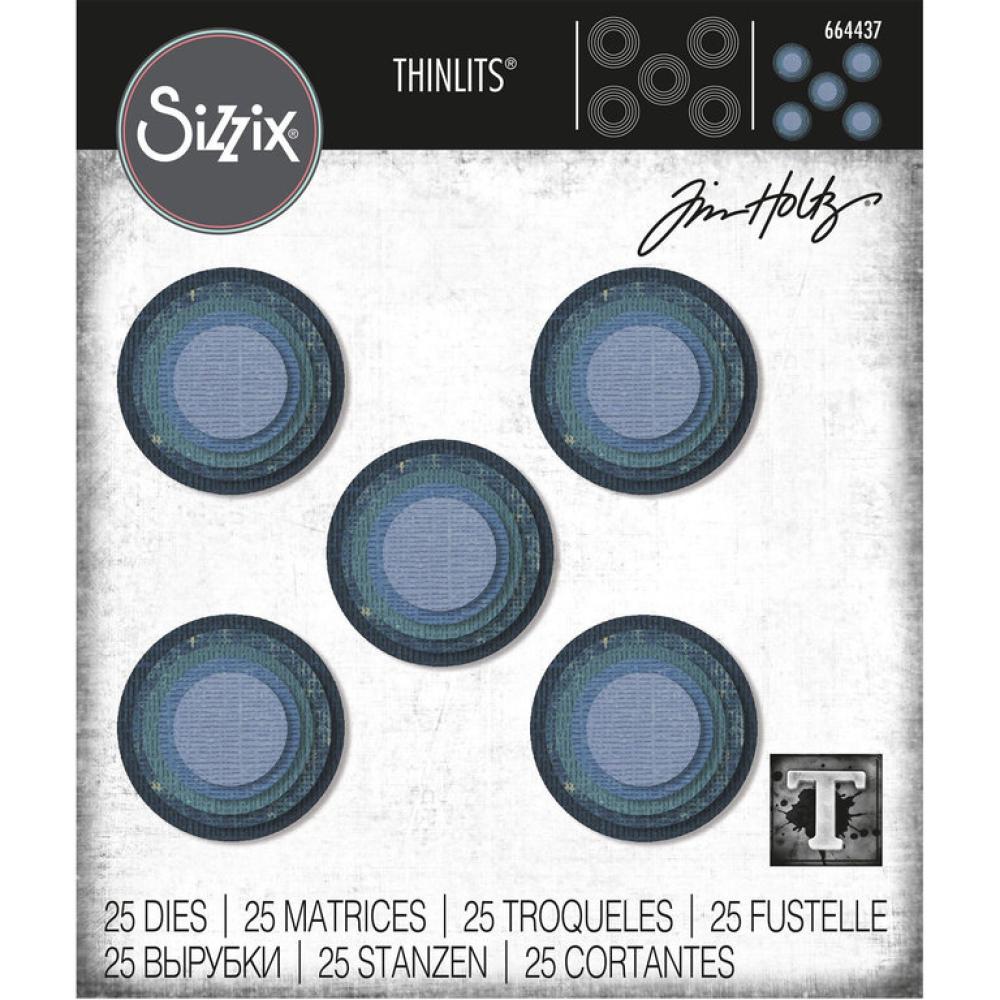 Tim Holtz Thinlits Dies 25Pk Stacked Circles #664437