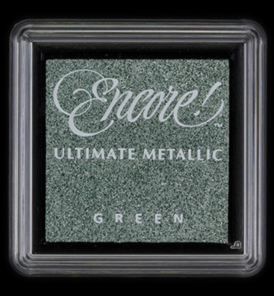 Tsukineko Pigment Inkpad S Encore Ultimate Metallic Green