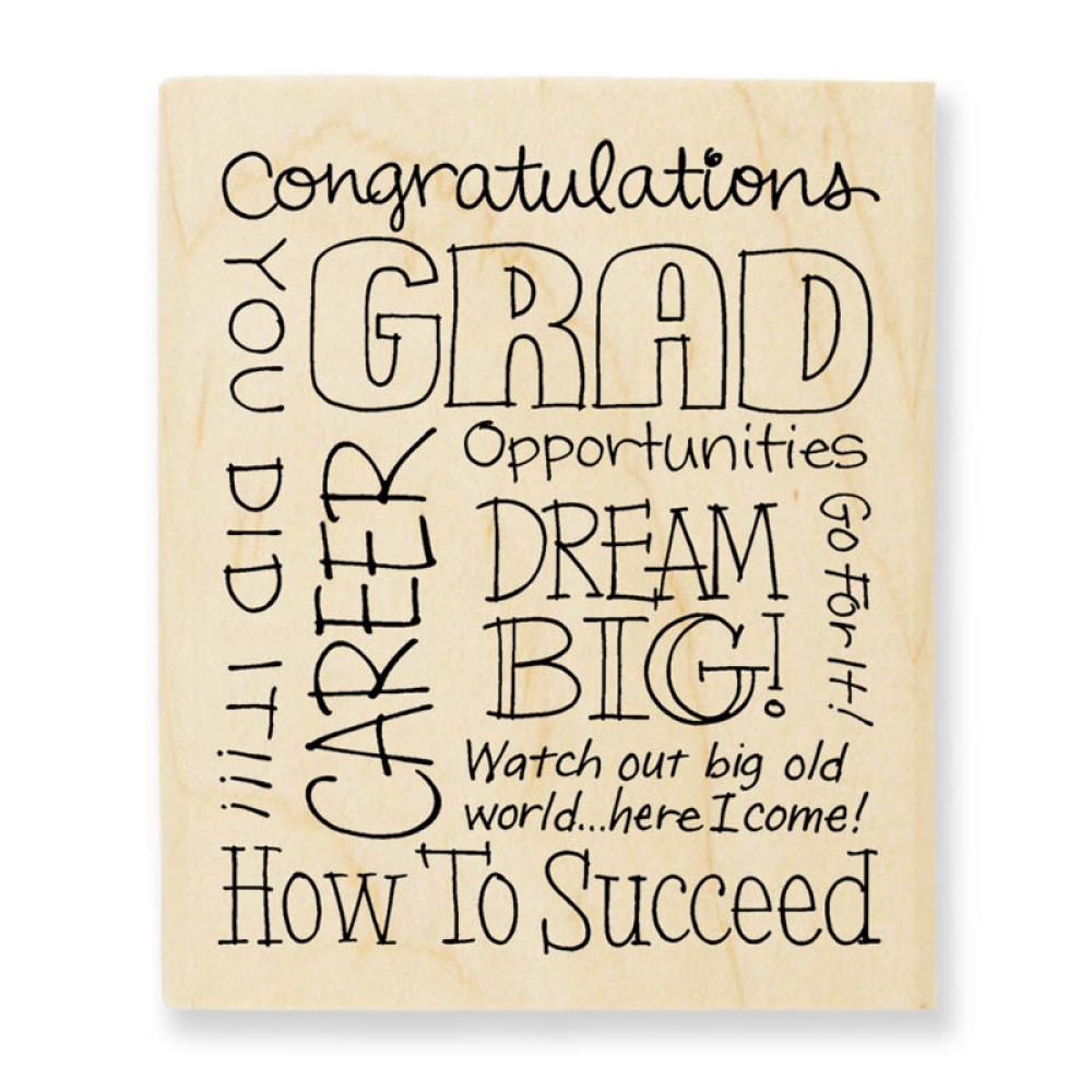 Stampendous Wooden Stamp Grad Words V158