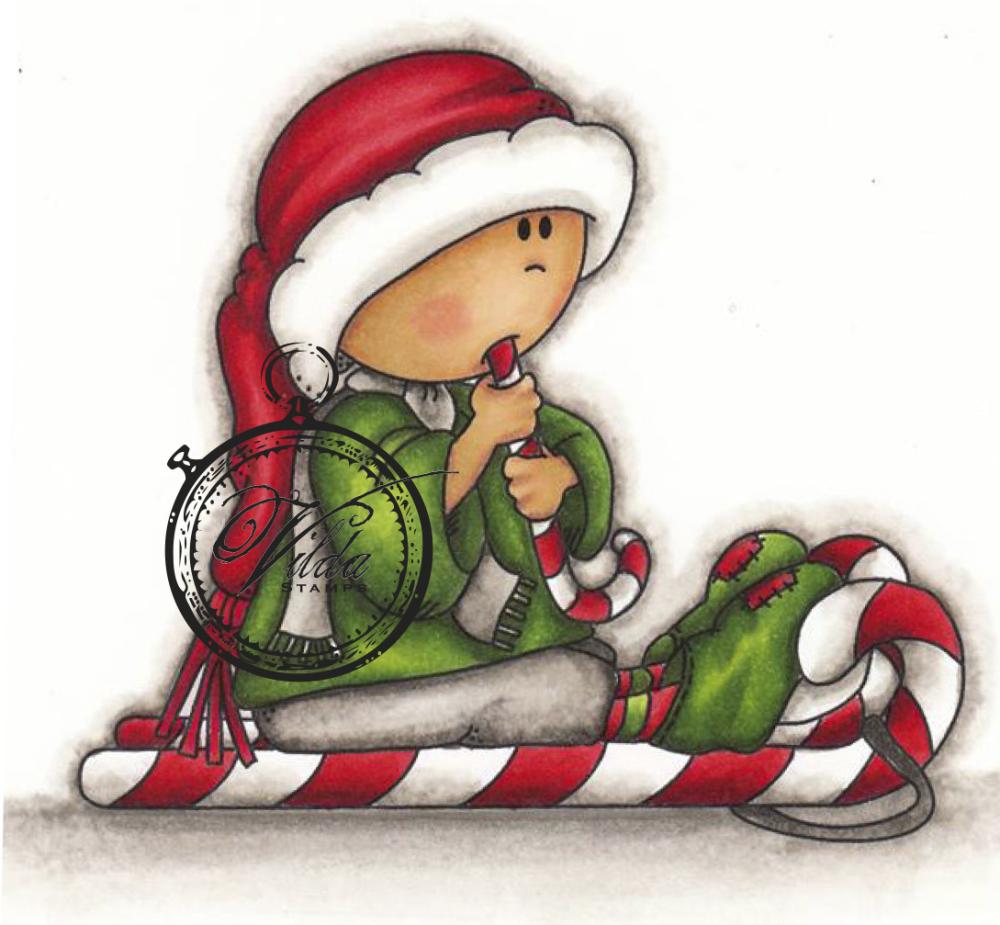 Vilda Stamp Elf with Candy Cane