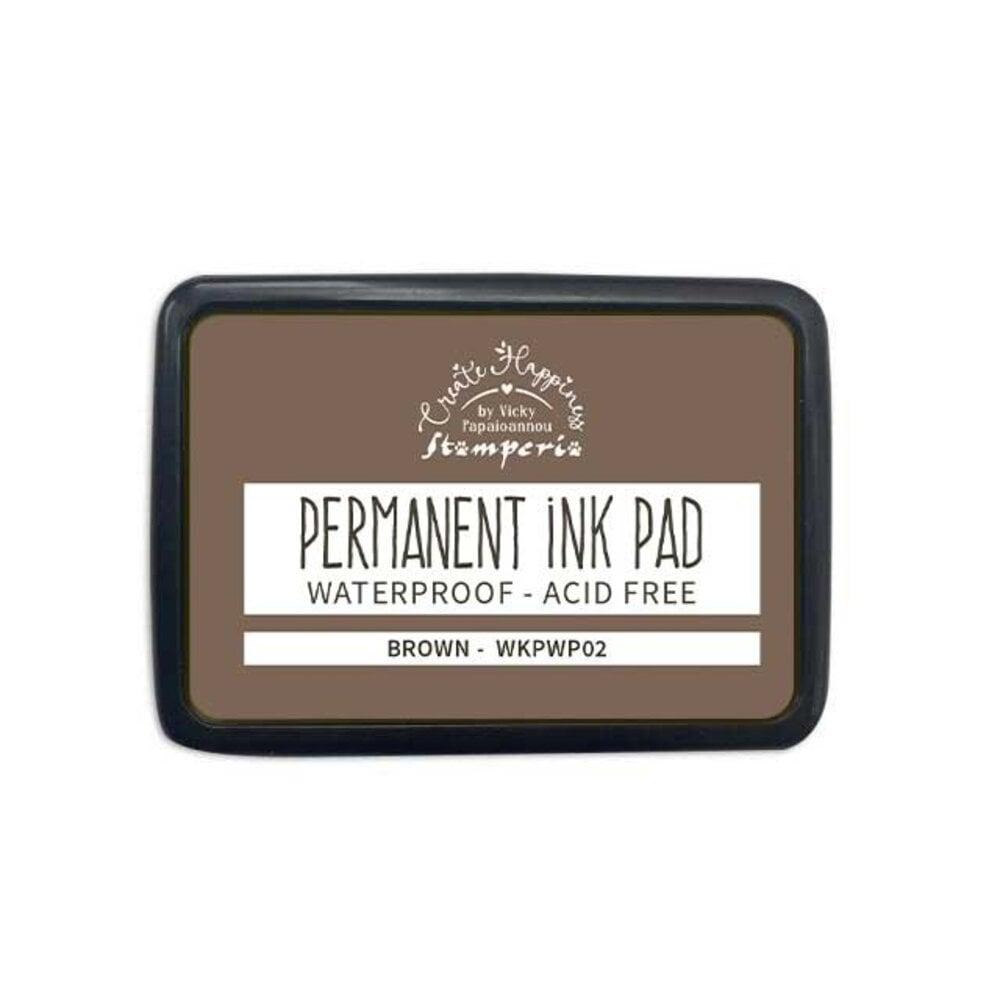 WKPWP02 Stamperia Create Happiness Permanent Dye Ink Pad Brown