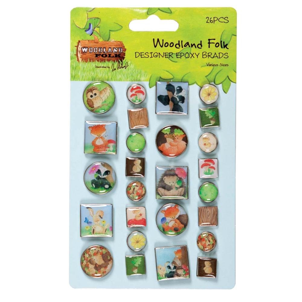 DoCrafts Woodland Folk Epoxy Brads