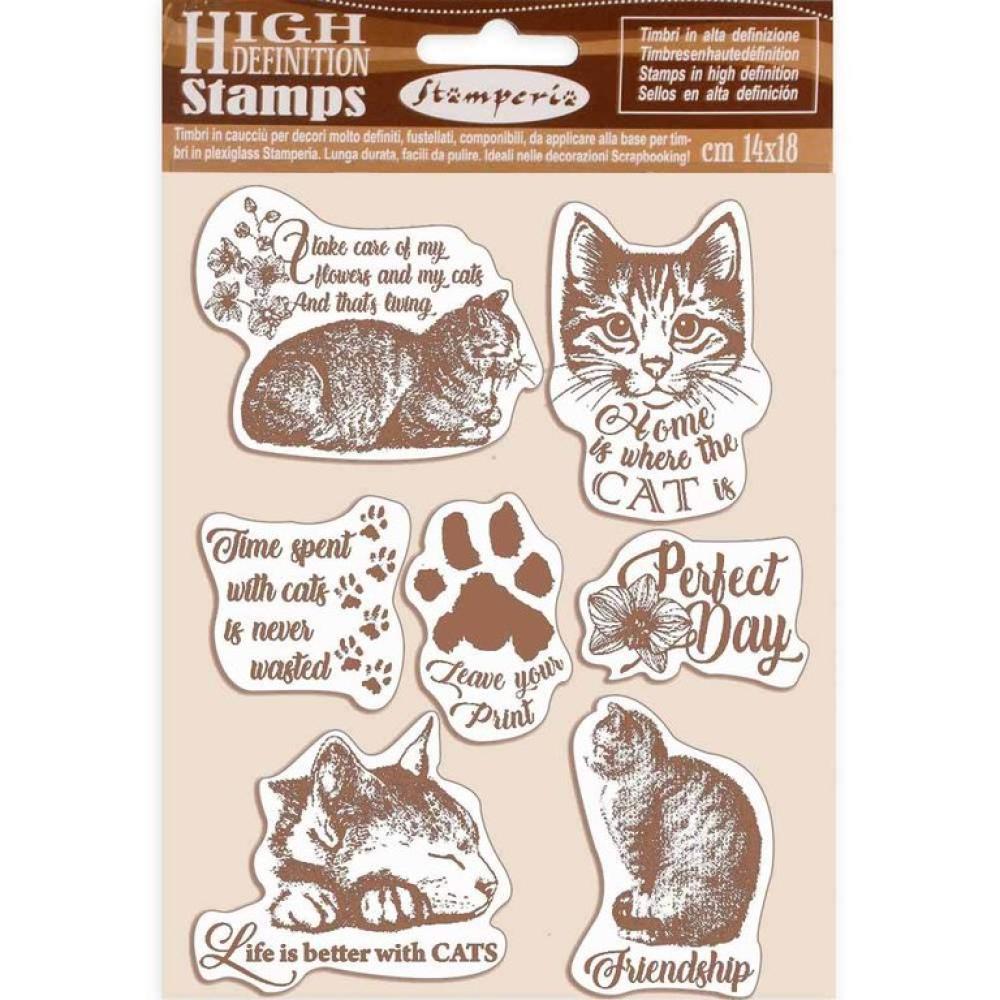 Stamperia Rubber Stamp Cats #WTKCC188