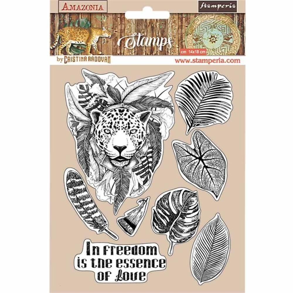 Stamperia Rubber Stamp Amazonia Jaguar #WTKCC192