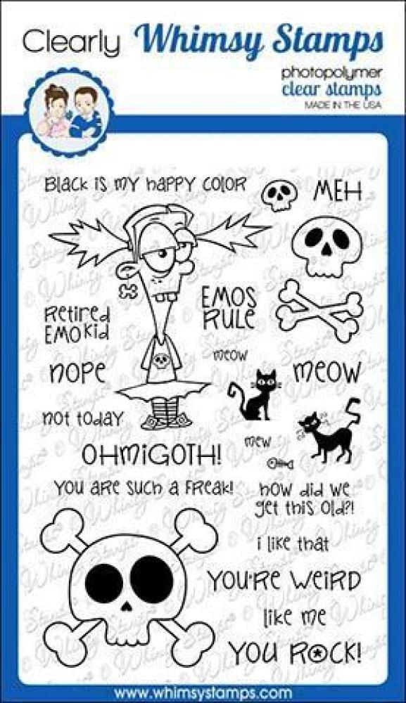 Whimsy Clear Stamps Set Goth Girl