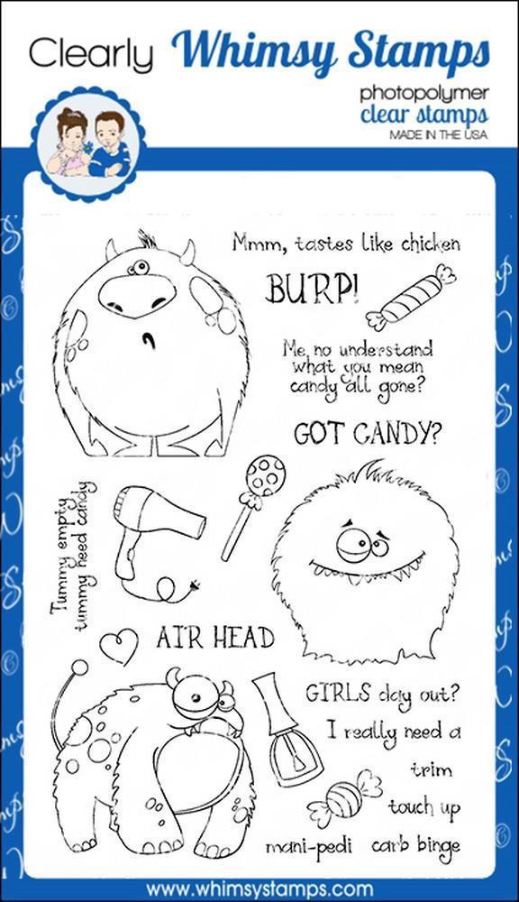 Whimsy Clear Stamps Set Kooky Monsters