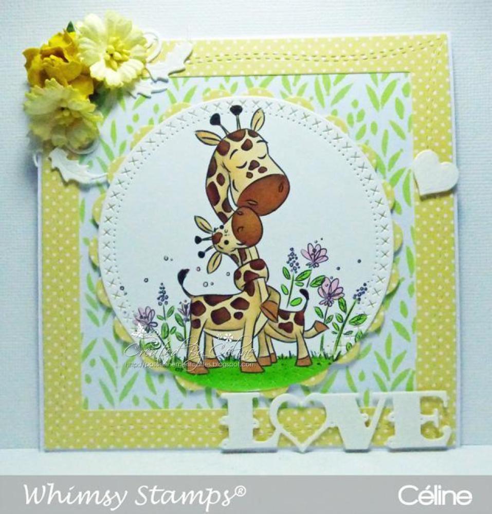 Whimsy Rubber Stamp Giraffe Baby Love