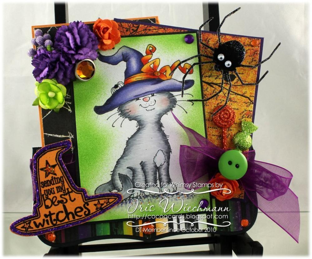 Whimsy Stamps Cat Witch