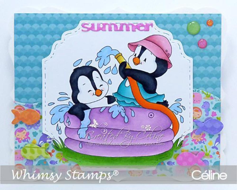 Whimsy Stamps Penguins Pool Party