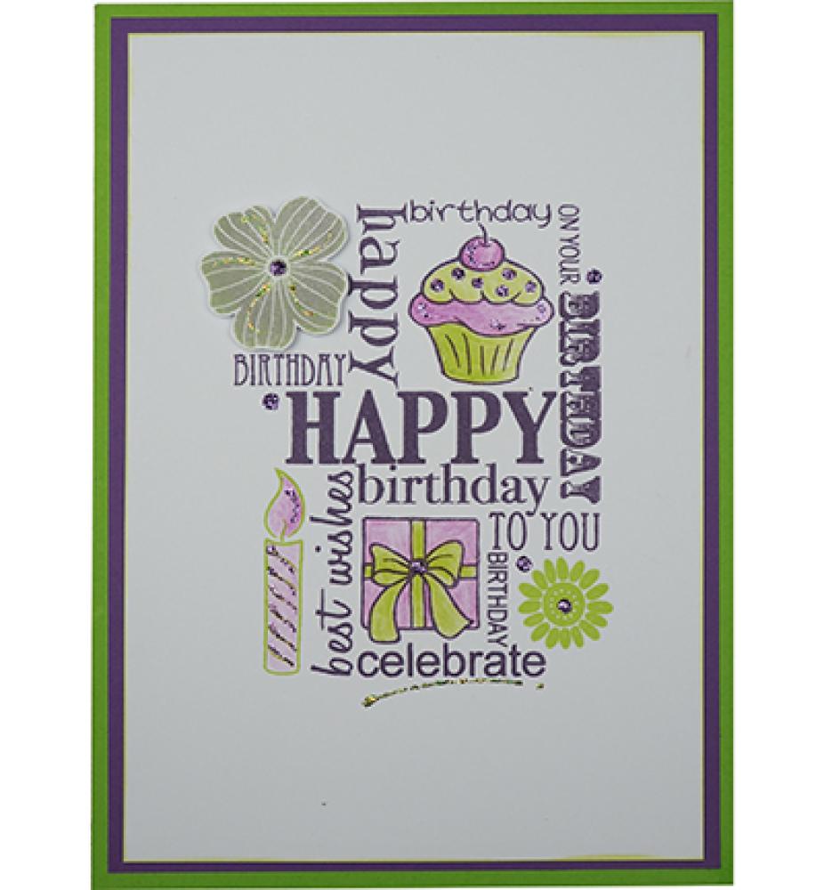 Woodware Clear Stamp Birthday Grid JGS586