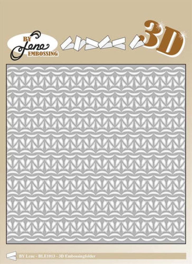 by Lene Knitting 6x6 Inch 3D Embossing Folder BLE1013