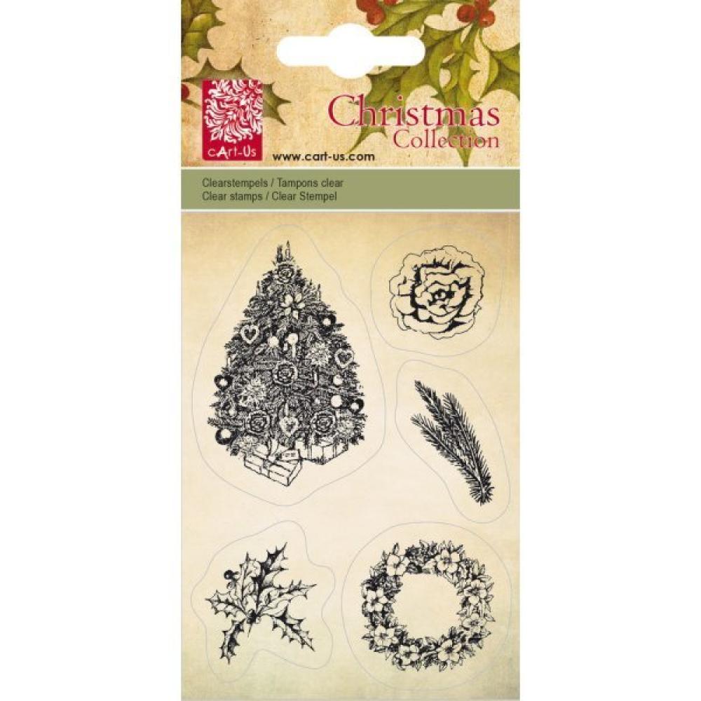 cArt-Us Xmas Clear Stamps Weihnachtsbaum-Kranz