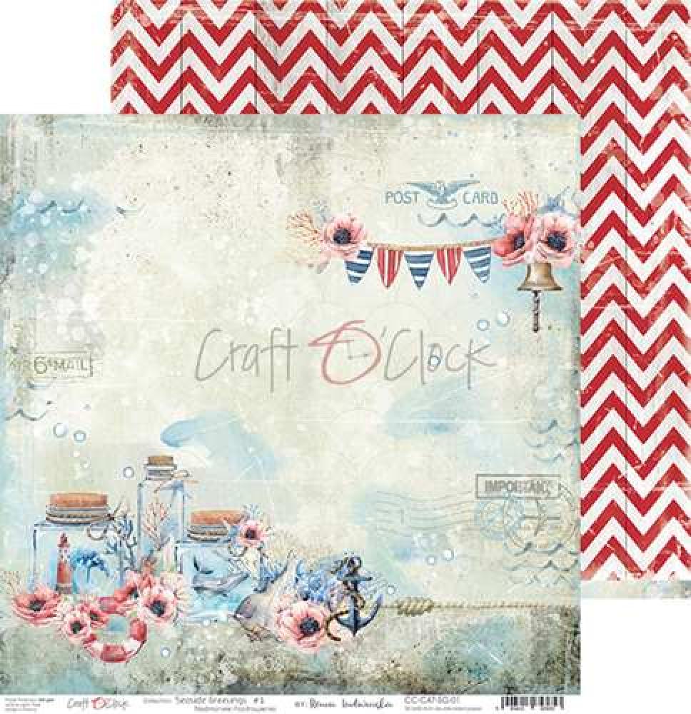 Craft O Clock 12x12 Paper Pad Seaside Greetings