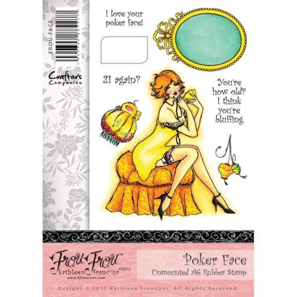 SALE Frou Frou Unmounted Rubber Stamp Set - Poker Face  by Crafter's Companion