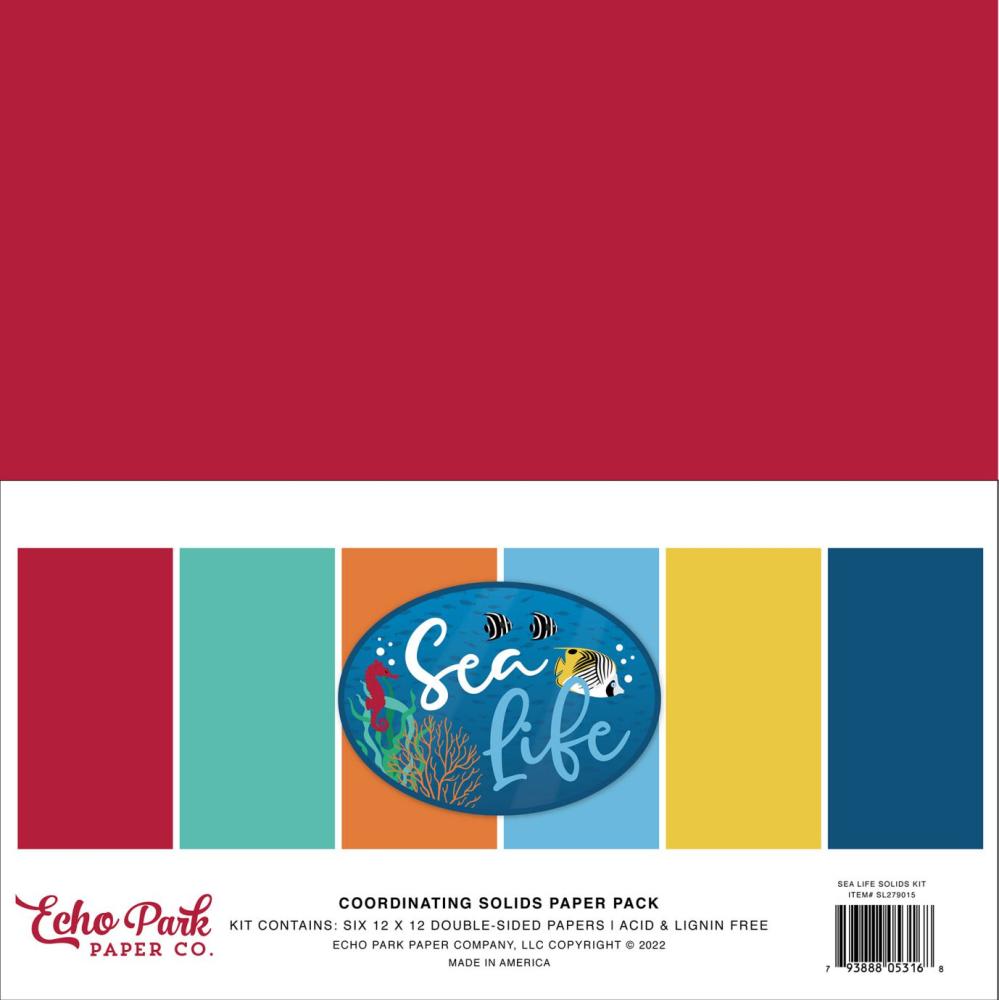 Echo Park 12x12 Coordinating Solid Pad Sea Life#279015