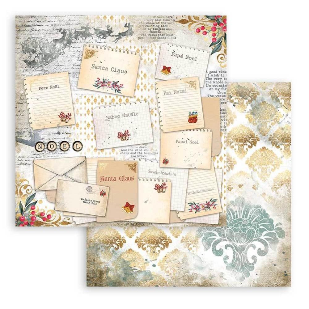 Stamperia 12x12 Paper Pad Romantic Christmas #SBBL96