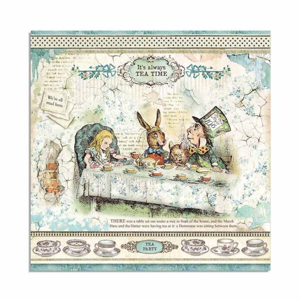 Stamperia 12x12 Paper Pad Alice Gold #SBBXLB08G