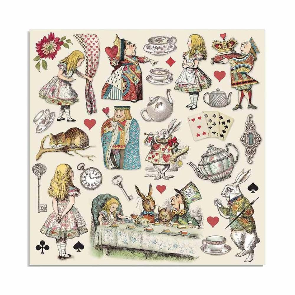 Stamperia 12x12 Paper Pad Alice Gold #SBBXLB08G