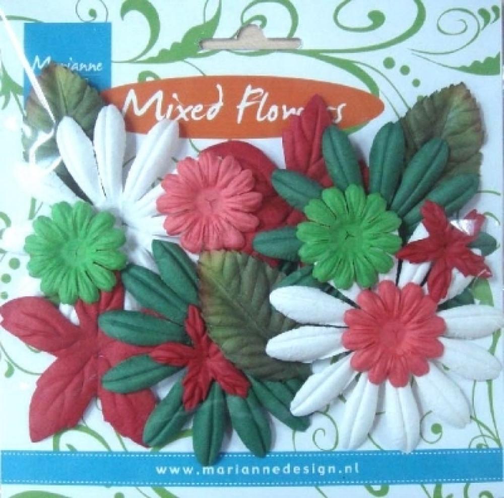 Marianne Design - Mixed Flowers - Rot Grün