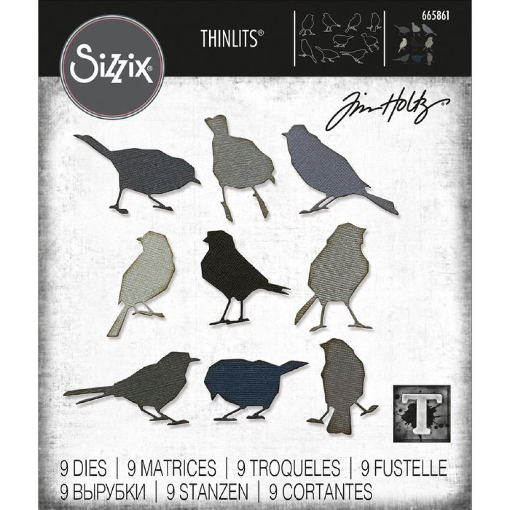 Tim Holtz Thinlits Dies 9Pk Silhouette Birds #665861