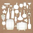 Chipboard Set Wine Set #4008