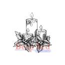 Deep Red Cling Stamp Holiday Candles