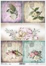 ITD A4 Rice Paper Vintage Flowers #1123