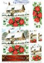 La Pashe Trinitage Card 3D Sheet Poinsettia Cottage