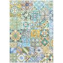 Stamperia A4 Reispapier Blue Dreams Tiles DFSA4740