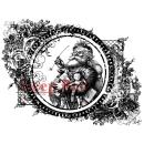 Deep Red Cling Stamp Vintage Santa